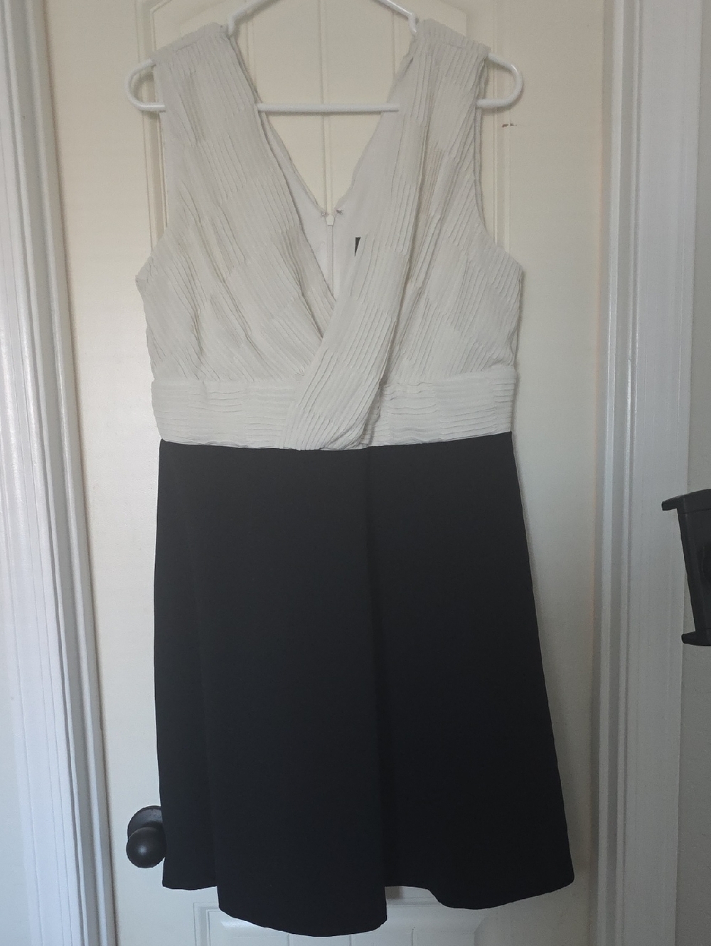 DKNY Two-Tone Sleeveless Dress in White and Black